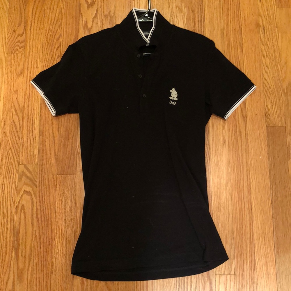 Luxury black polo by dolce and Gabbana